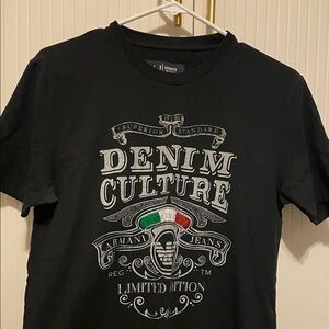 Armani Jeans Black Denim Culture Tee